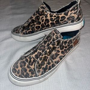 Blowfish leopard print sneakers, size 7.